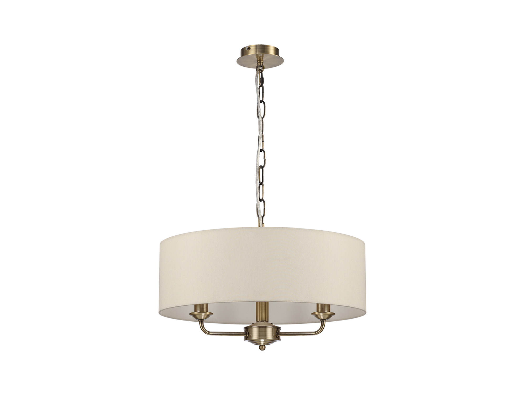 Banyan 45cm 3 Light Pendant Antique Brass, Ivory Pearl DK0036  Deco Banyan